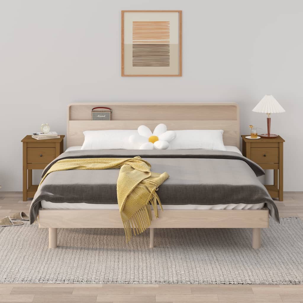 Bedside Cabinets 2 pcs Honey Brown 40x35x61.5cm Solid Wood Pine